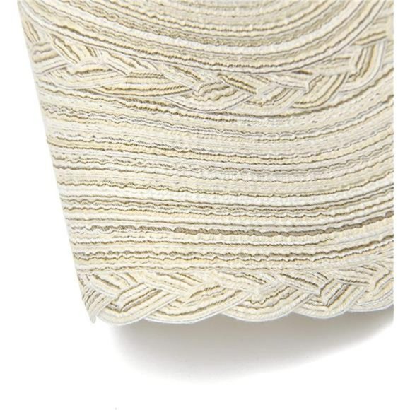 Round Placemats Set of 4 Braided Placemats Bordered  (Ivory Bordered, 4) - Picture 4 of 7